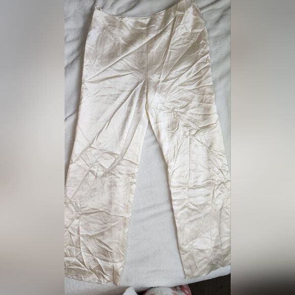 Lauren Ralph Lauren Satin Wide Leg Pants with Belt size 14 - Picture 4 of 5